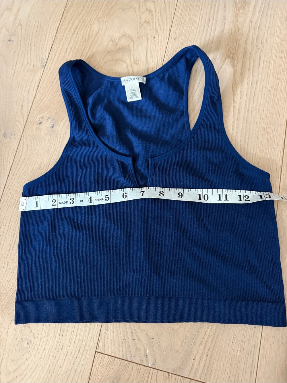 Navy Ribbed Racerback Crop Tank bozzolo - Picture 2 of 4